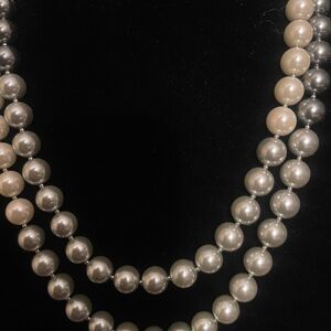 Elegant Silver and White Pearl Necklace